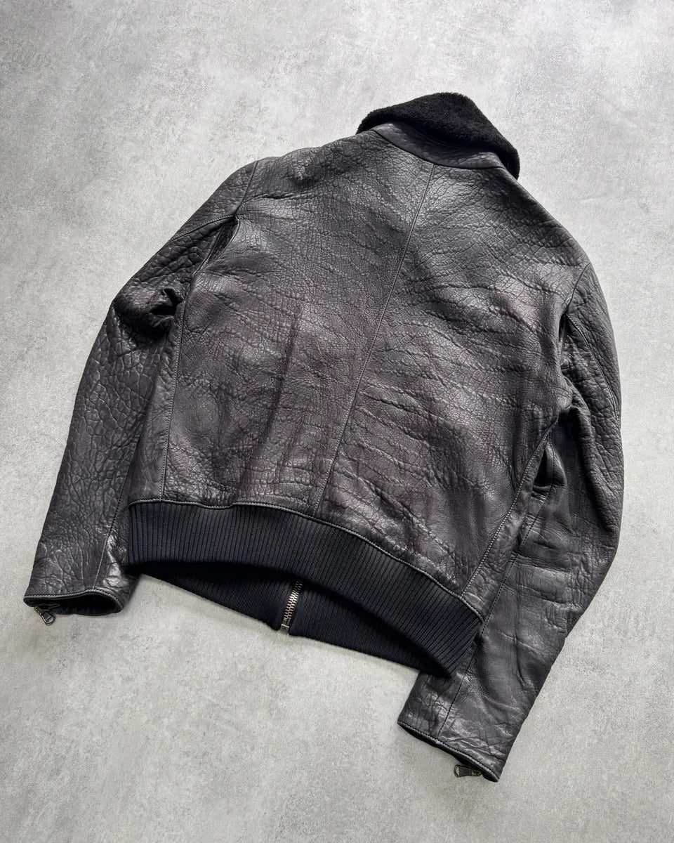 Alexander McQueen Raw Black Leather Jacket (S) 3