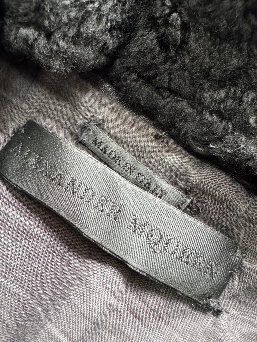 Alexander McQueen Raw Black Leather Jacket (S) 5