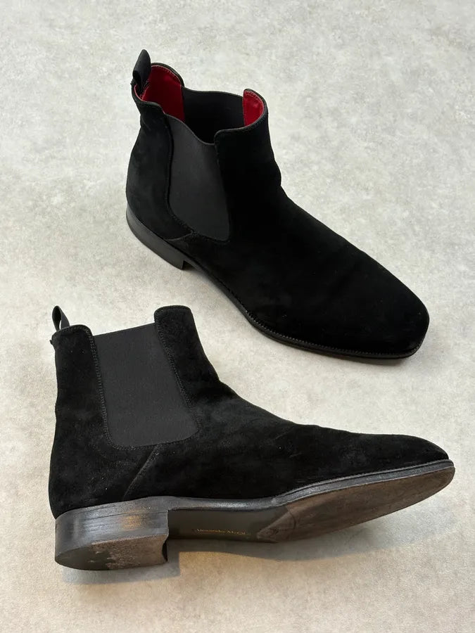 Alexander McQueen Black Suede Ankle Boots SPXoweW 4