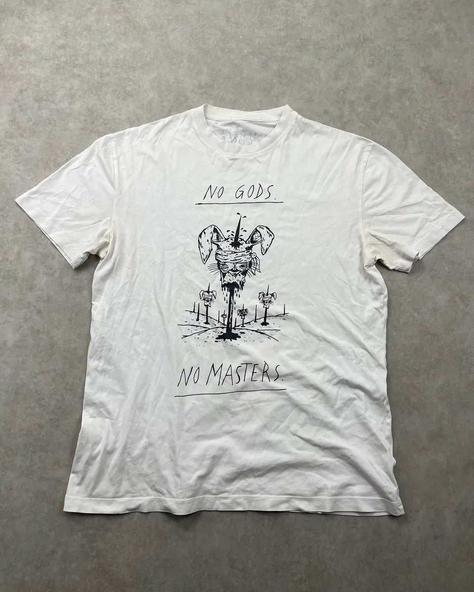 2010s Alexander McQueen White No Gods Graphic T-Shirt kCNBCLL 0