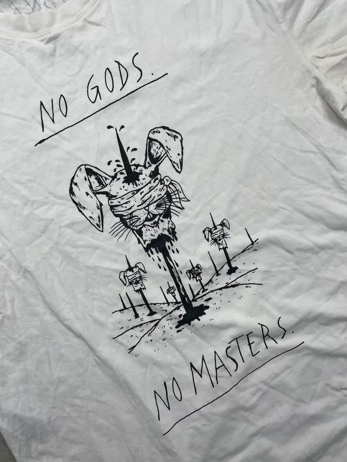 2010s Alexander McQueen White No Gods Graphic T-Shirt kCNBCLL 4
