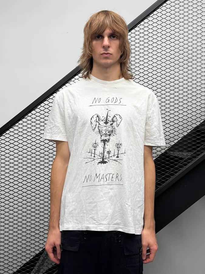 2010s Alexander McQueen White No Gods Graphic T-Shirt kCNBCLL 1