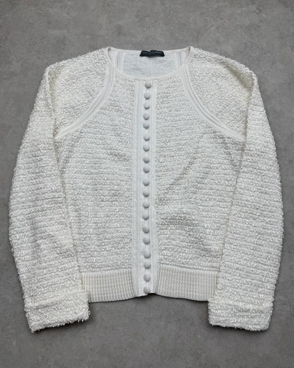 Alexander McQueen White Minimalist Buttoned Cardigan qzgSmQb 2