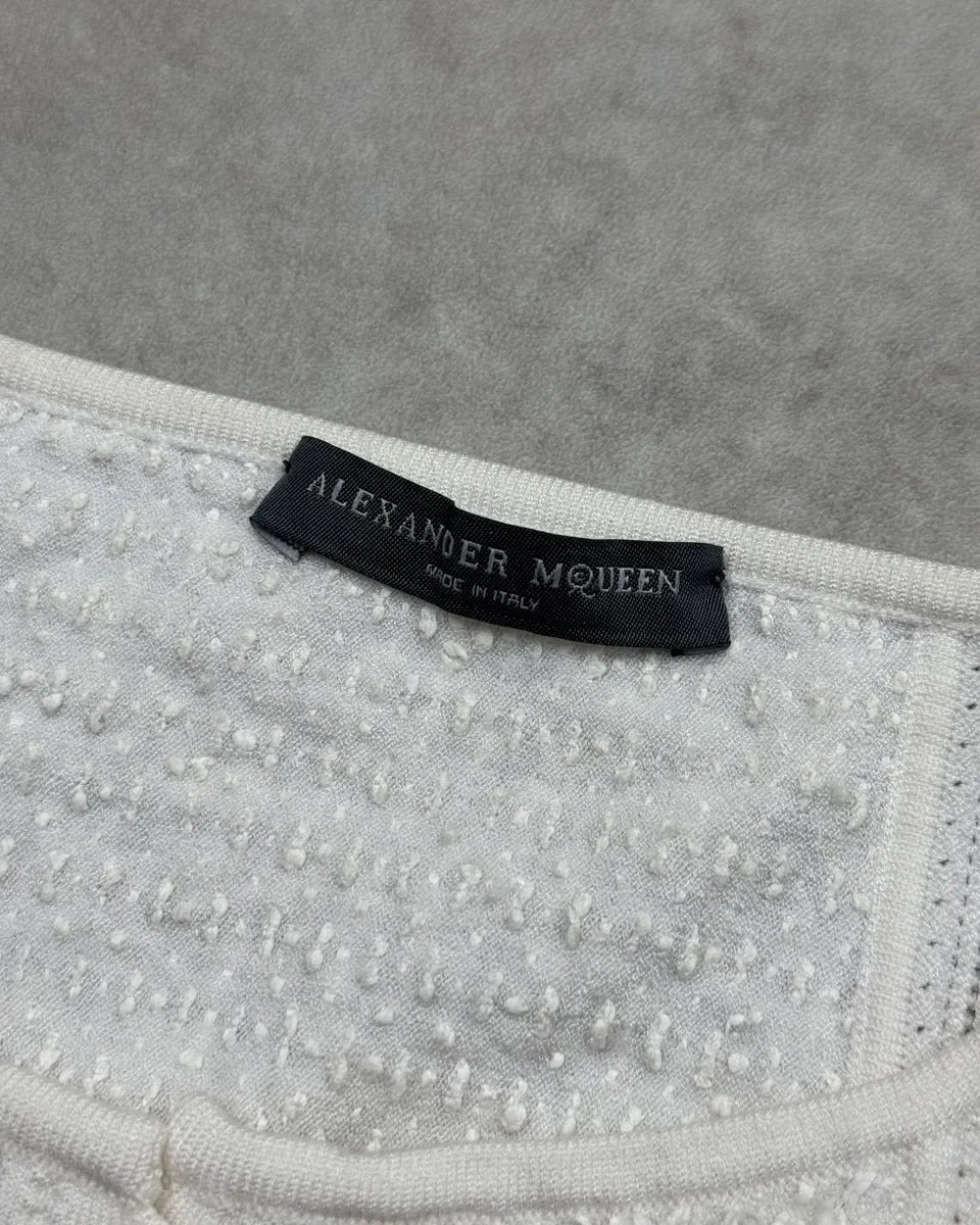 Alexander McQueen White Minimalist Buttoned Cardigan qzgSmQb 8