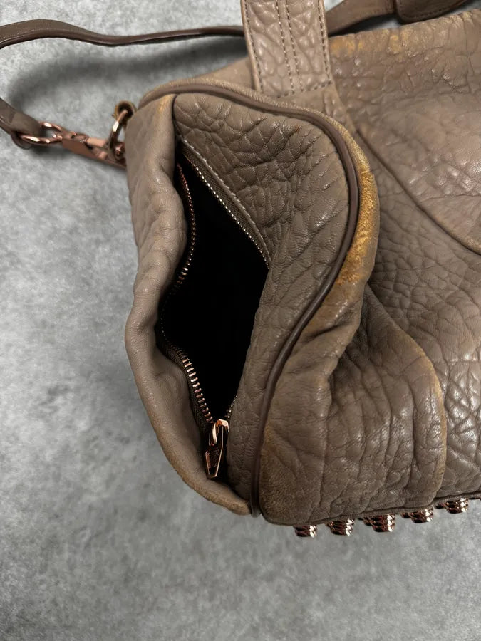 Alexander Wang Beige Studded Grained Leather Handle Bag WLDsnUW 8