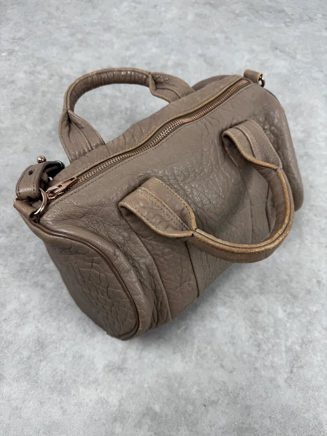 Alexander Wang Beige Studded Grained Leather Handle Bag WLDsnUW 1