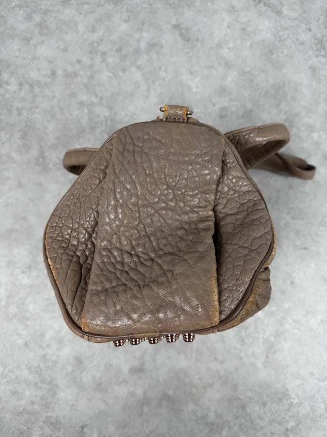 Alexander Wang Beige Studded Grained Leather Handle Bag WLDsnUW 7