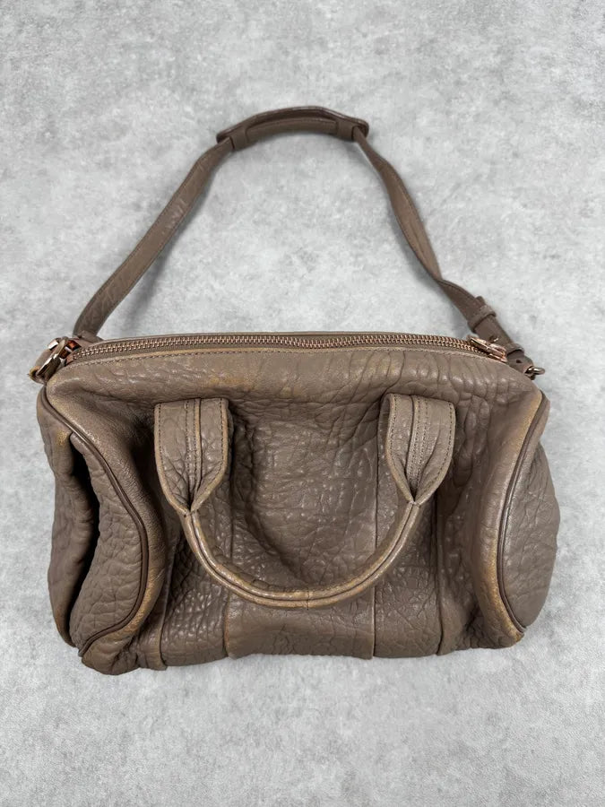 Alexander Wang Beige Studded Grained Leather Handle Bag WLDsnUW 3
