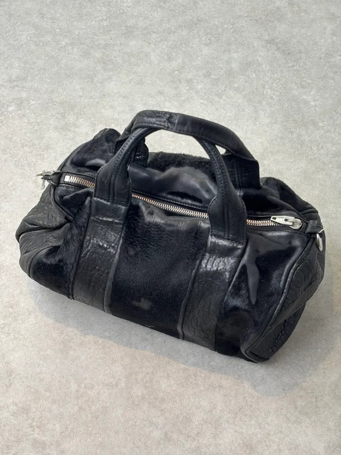 Alexander Wang Black Pony Hair & Leather Studded Duffel Bag dCyCgFl 0