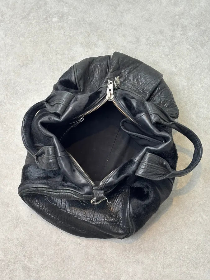 Alexander Wang Black Pony Hair & Leather Studded Duffel Bag dCyCgFl 10