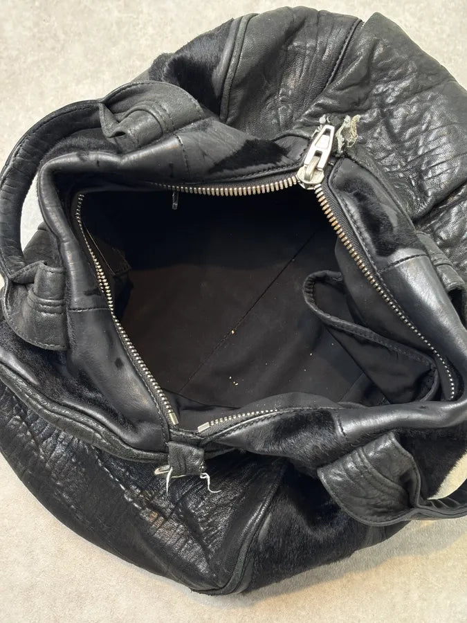 Alexander Wang Black Pony Hair & Leather Studded Duffel Bag dCyCgFl 11