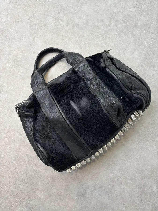 Alexander Wang Black Pony Hair & Leather Studded Duffel Bag dCyCgFl 3