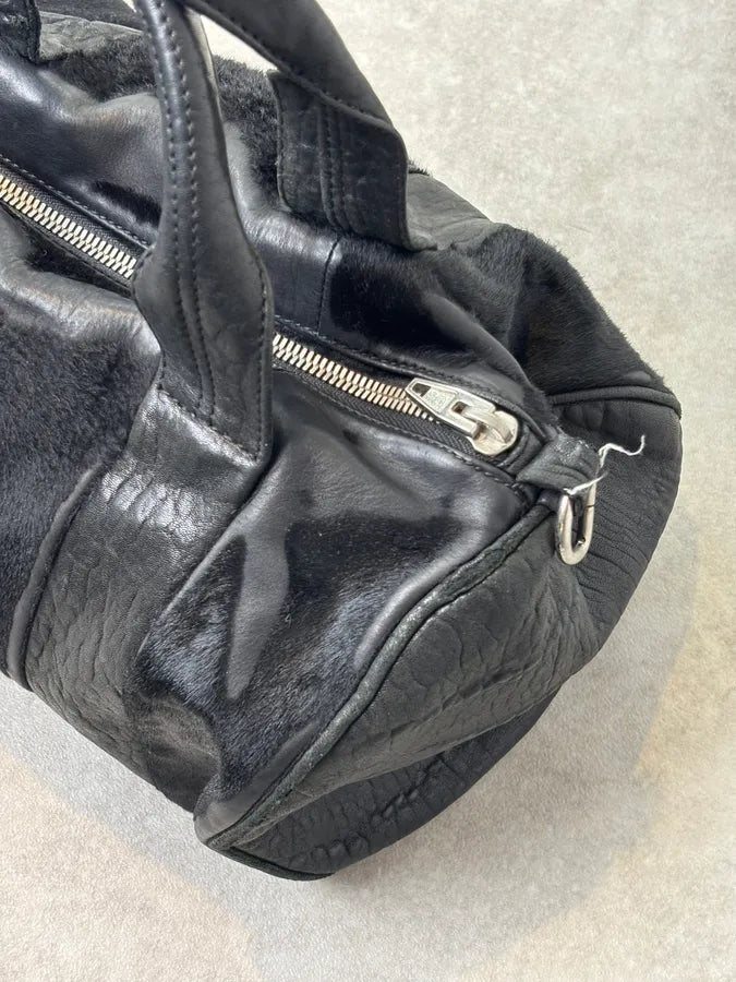 Alexander Wang Black Pony Hair & Leather Studded Duffel Bag dCyCgFl 9