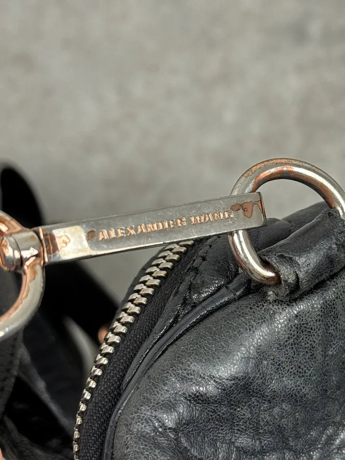 Alexander Wang Black Studded Grained Leather Shoulder Bag fGTSnjU 7