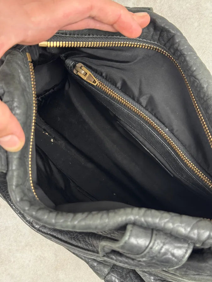 Alexander Wang Black & Gold Spikes Grained Leather SHOULDER Bag sKZpiwQ 13