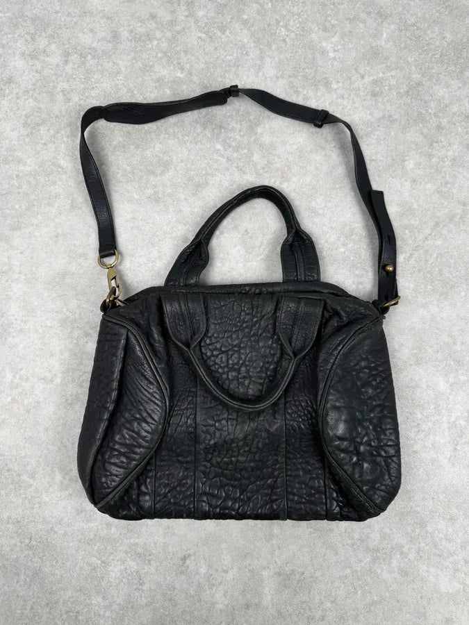 Alexander Wang Black & Gold Spikes Grained Leather SHOULDER Bag sKZpiwQ 1