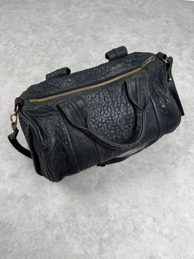 Alexander Wang Black & Gold Spikes Grained Leather SHOULDER Bag sKZpiwQ 4