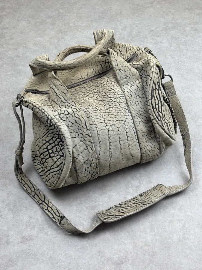 Alexander Wang Grey Crackle Leather Skin Handle Bag XoDaIWu 0