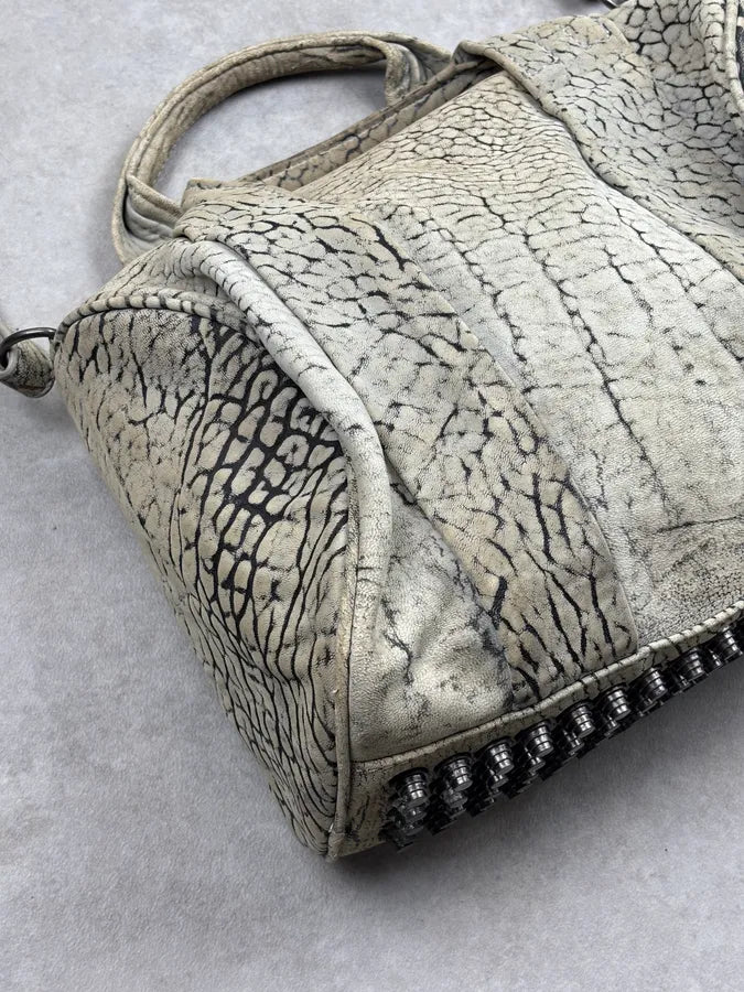 Alexander Wang Grey Crackle Leather Skin Handle Bag XoDaIWu 7