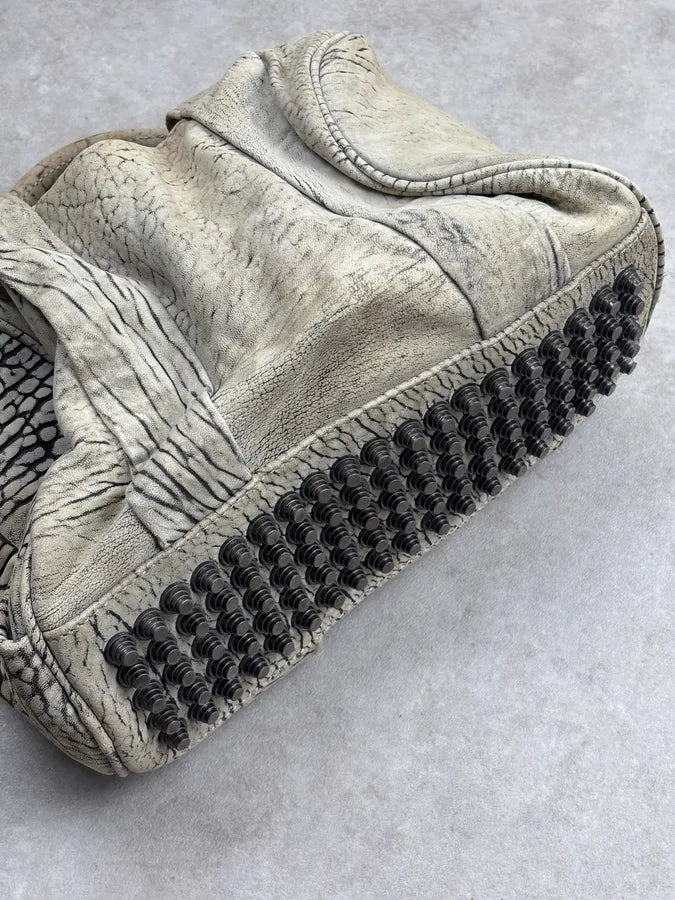 Alexander Wang Grey Crackle Leather Skin Handle Bag XoDaIWu 16