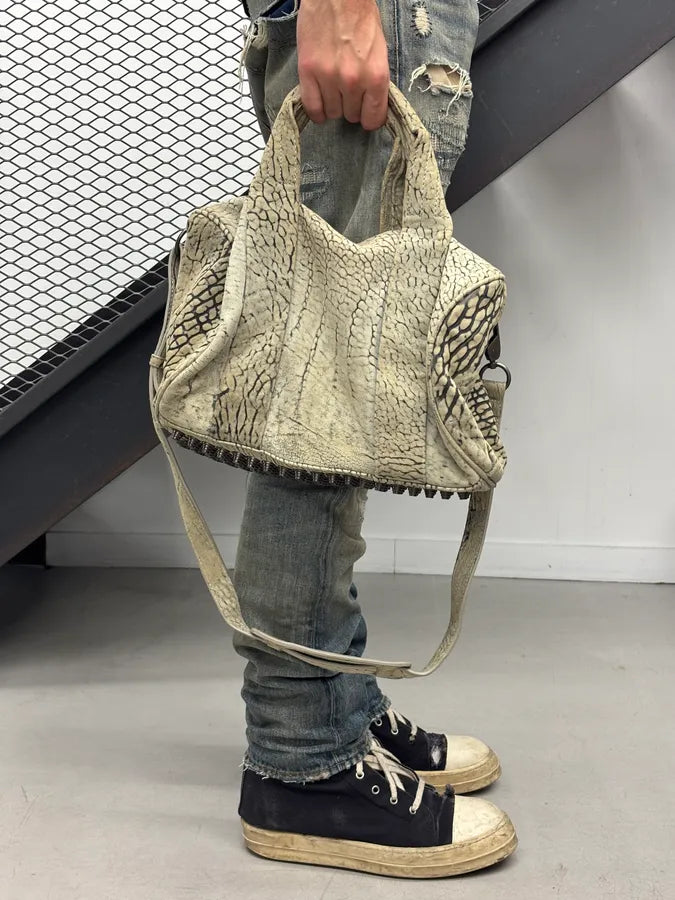 Alexander Wang Grey Crackle Leather Skin Handle Bag XoDaIWu 1