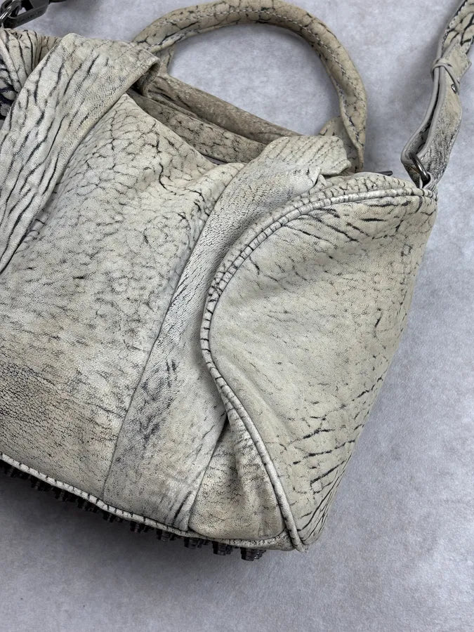 Alexander Wang Grey Crackle Leather Skin Handle Bag XoDaIWu 11