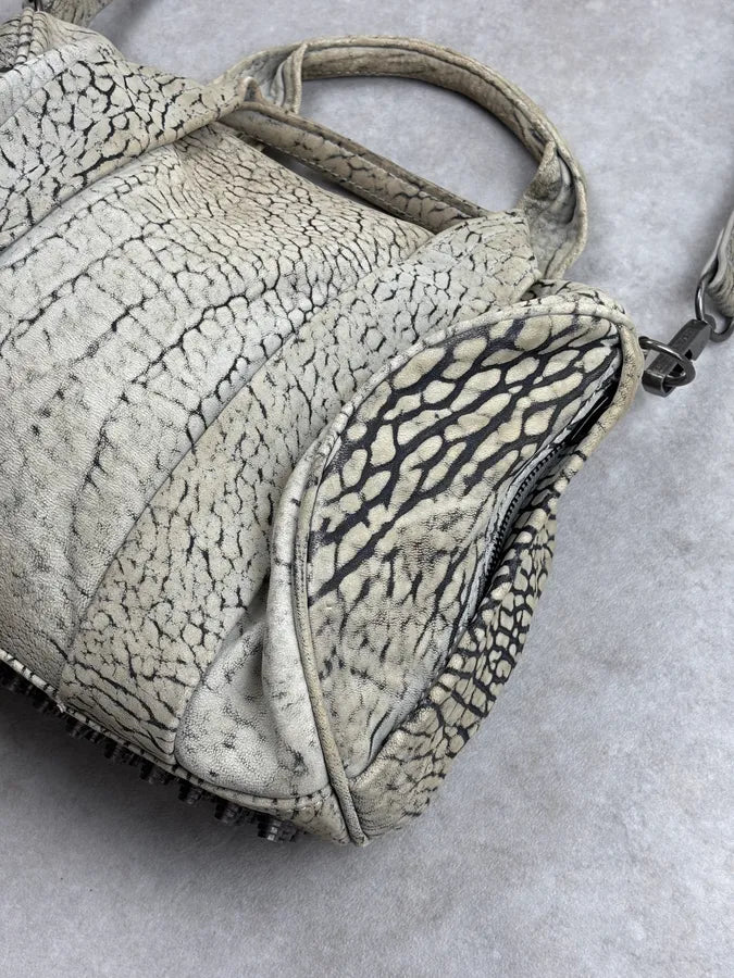 Alexander Wang Grey Crackle Leather Skin Handle Bag XoDaIWu 5