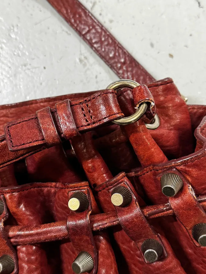 Alexander Wang Red Leather Studded Bucket Bag gWnuzVJ 9