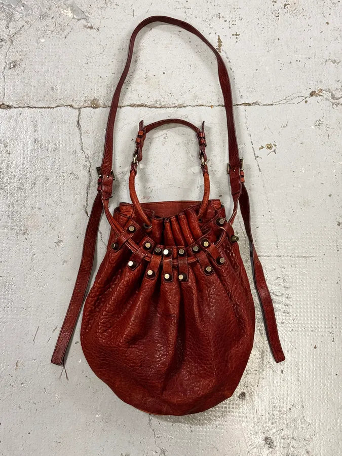 Alexander Wang Red Leather Studded Bucket Bag gWnuzVJ 4