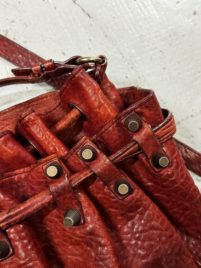 Alexander Wang Red Leather Studded Bucket Bag gWnuzVJ 10