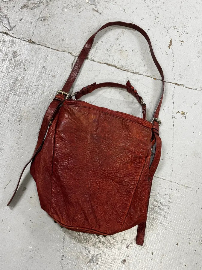 Alexander Wang Red Leather Studded Bucket Bag gWnuzVJ 7
