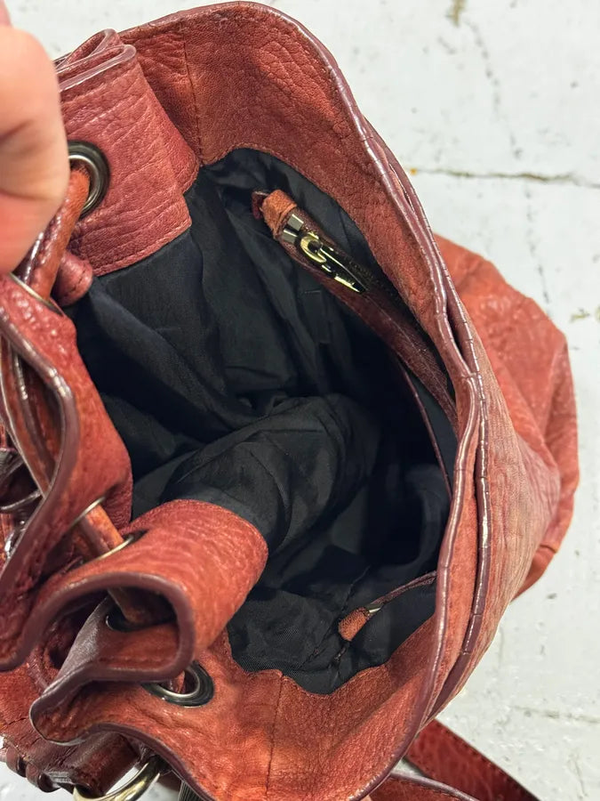 Alexander Wang Red Leather Studded Bucket Bag gWnuzVJ 14