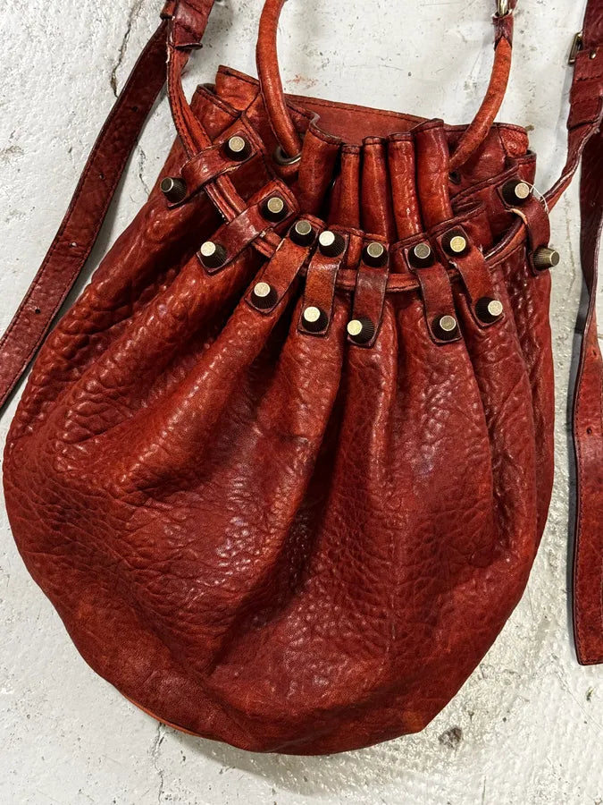 Alexander Wang Red Leather Studded Bucket Bag gWnuzVJ 8