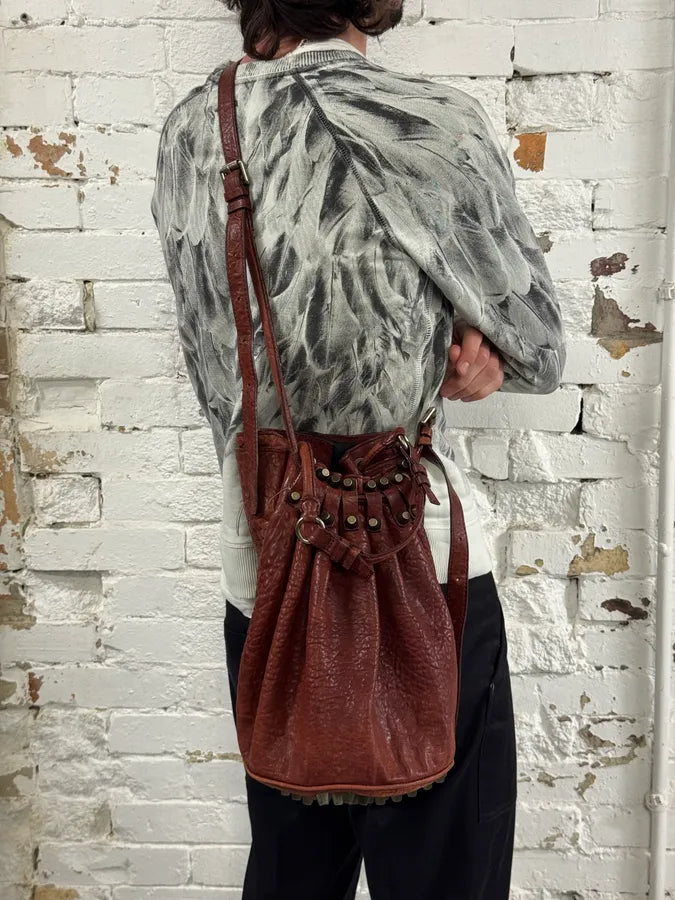 Alexander Wang Red Leather Studded Bucket Bag gWnuzVJ 3
