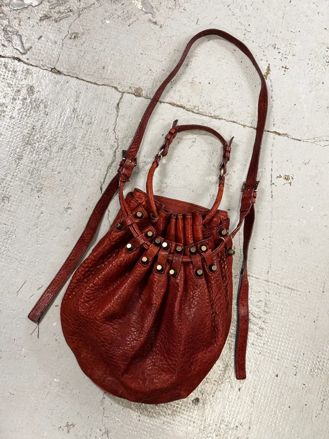 Alexander Wang Red Leather Studded Bucket Bag gWnuzVJ 6