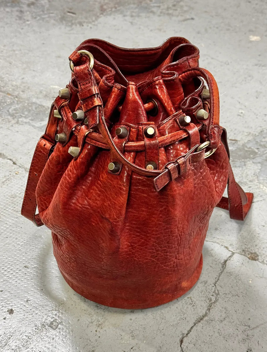 Alexander Wang Red Leather Studded Bucket Bag gWnuzVJ 0