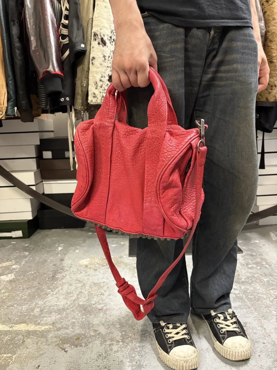 Alexander Wang Red Leather Studded Shoulder Bag UguzQma 1