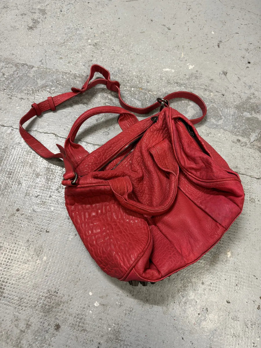 Alexander Wang Red Leather Studded Shoulder Bag UguzQma 11