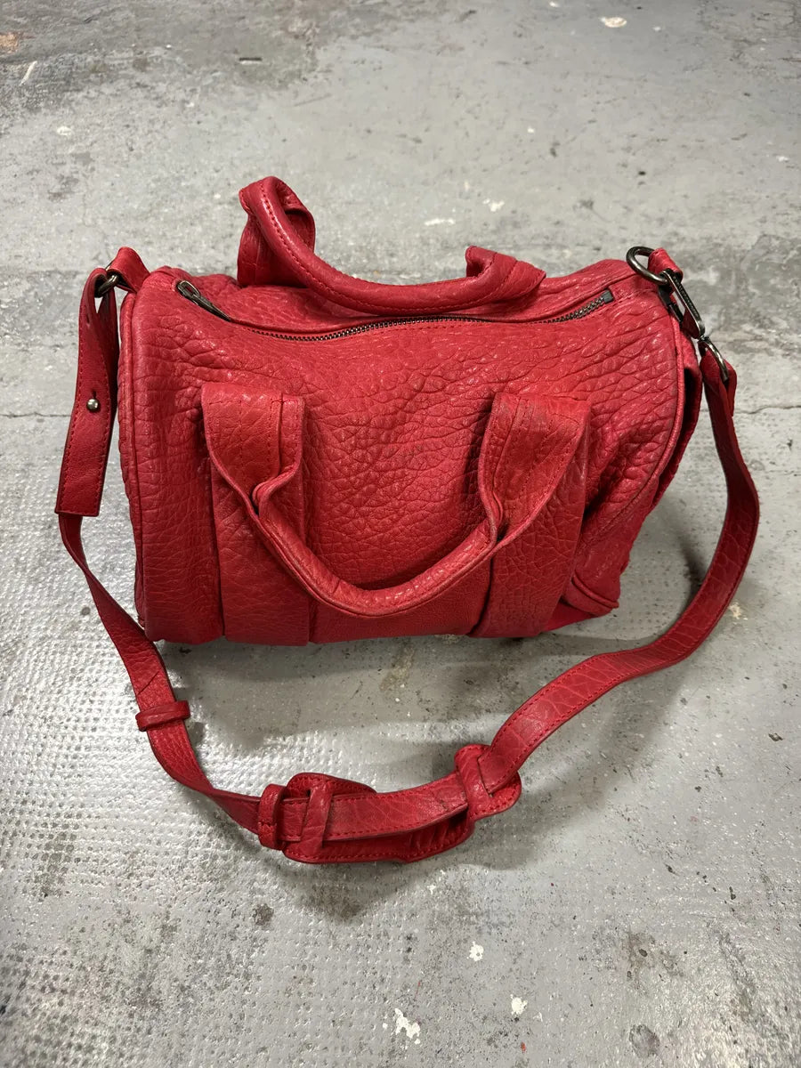 Alexander Wang Red Leather Studded Shoulder Bag UguzQma 2