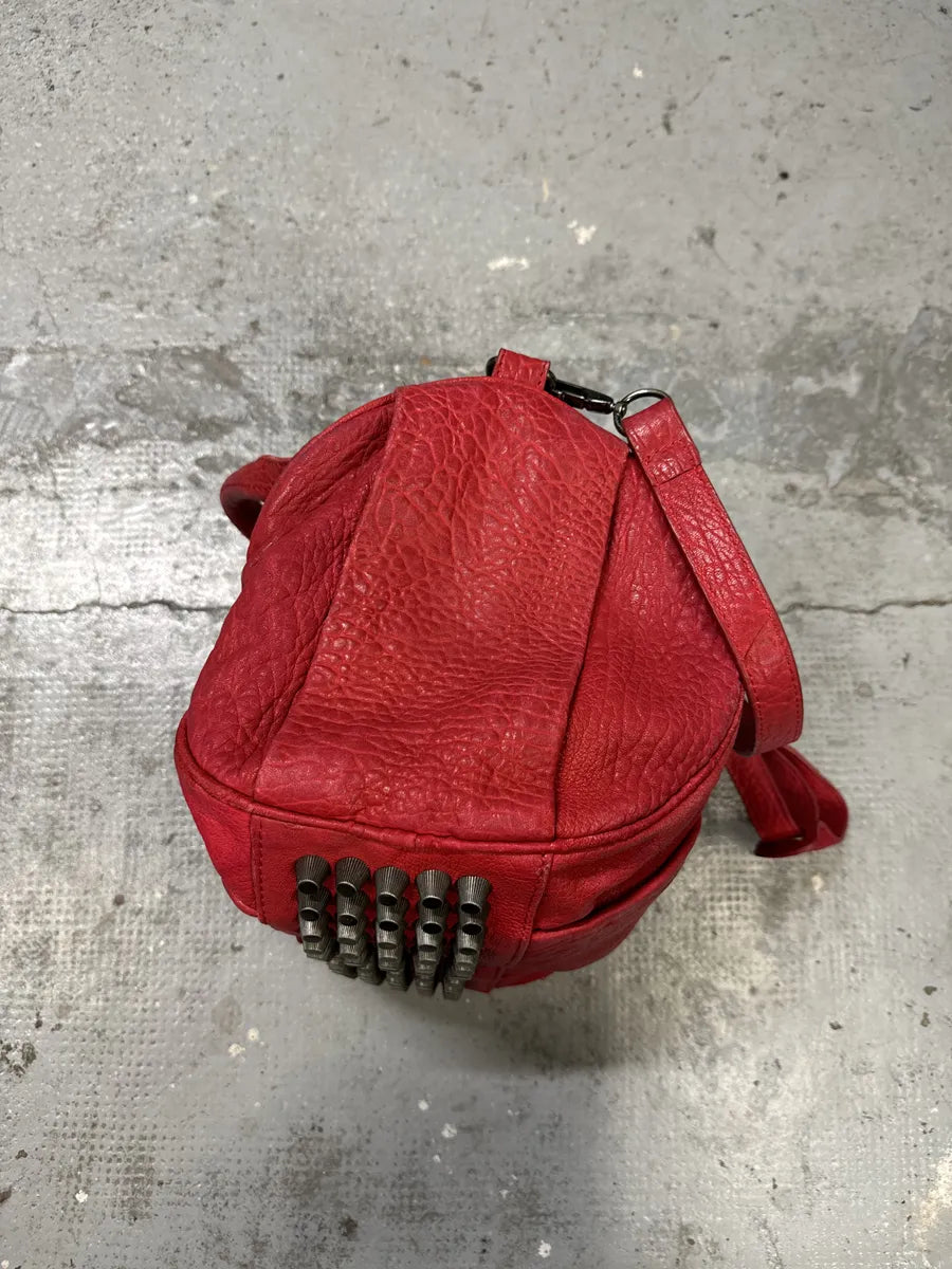 Alexander Wang Red Leather Studded Shoulder Bag UguzQma 5