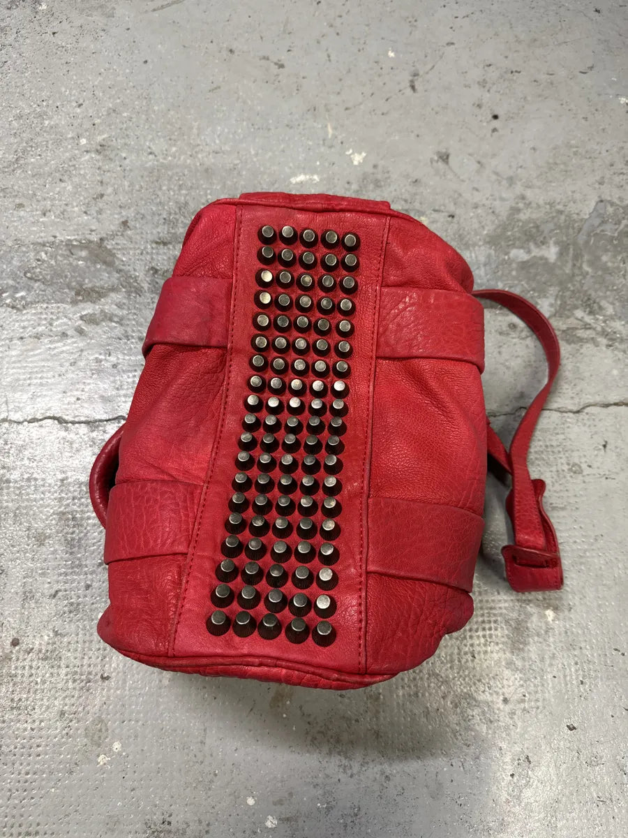 Alexander Wang Red Leather Studded Shoulder Bag UguzQma 6