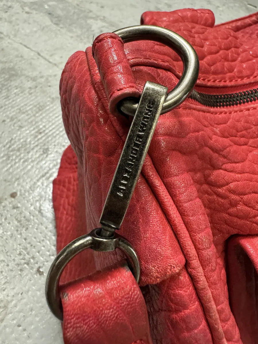 Alexander Wang Red Leather Studded Shoulder Bag UguzQma 8