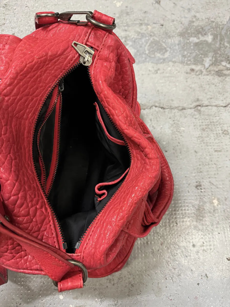 Alexander Wang Red Leather Studded Shoulder Bag UguzQma 9