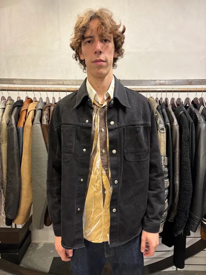 Ami Workwear Buttoned Black Cotton Jacket vTJLxVK 1