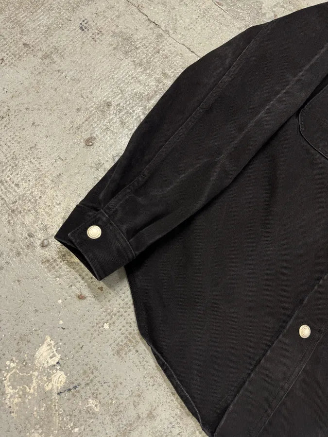 Ami Workwear Buttoned Black Cotton Jacket vTJLxVK 4