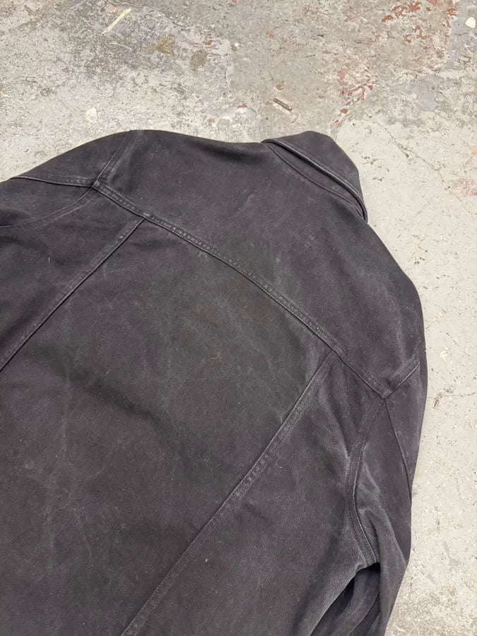 Ami Workwear Buttoned Black Cotton Jacket vTJLxVK 6