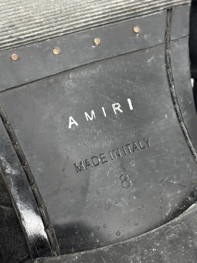 Amiri Black Eroded Suede Leather Zipper Boots GEpYHed 6