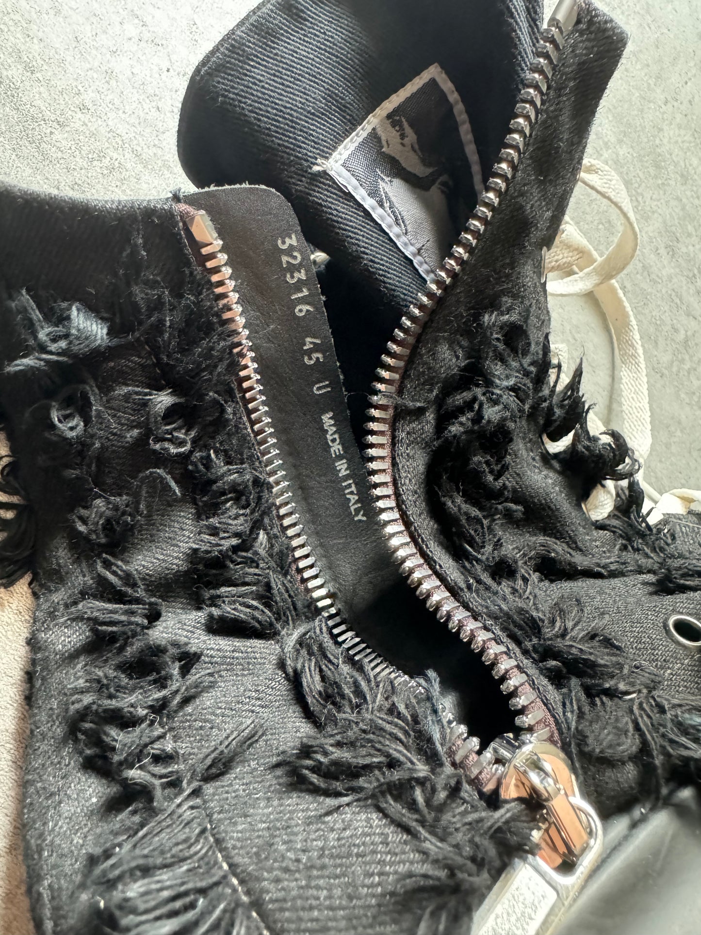 Rick Owens DRKSHDW Abstract Gethsemane Distressed Black Shoes (45) - 10