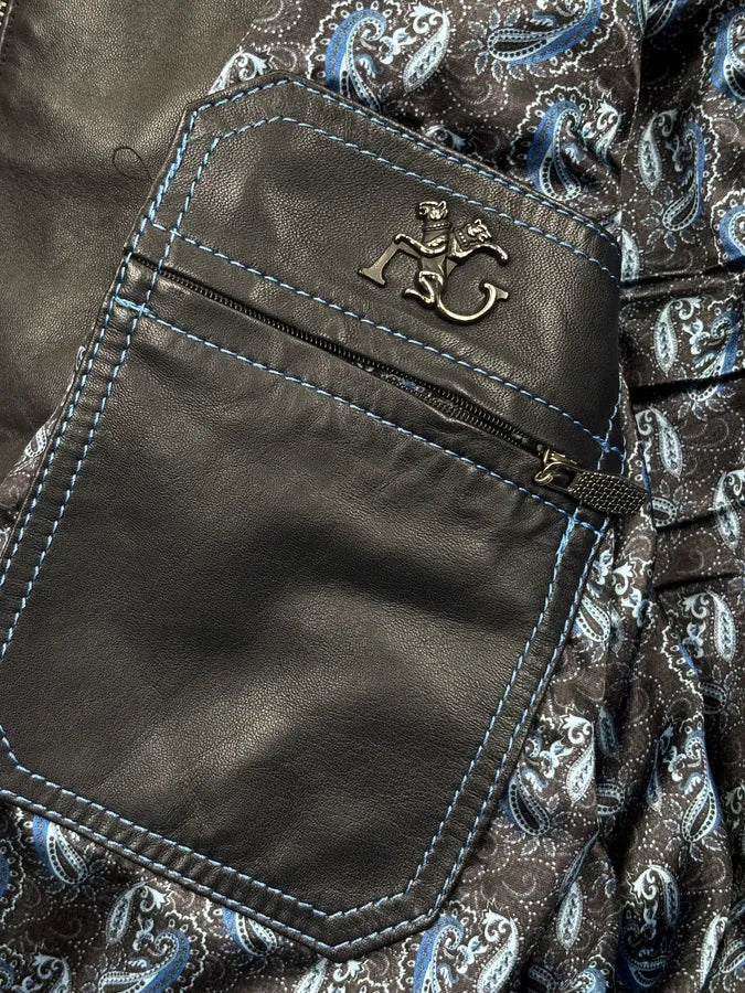 Angelo Galasso Black & Blie Python Leather Jacket QjMOegZ 19