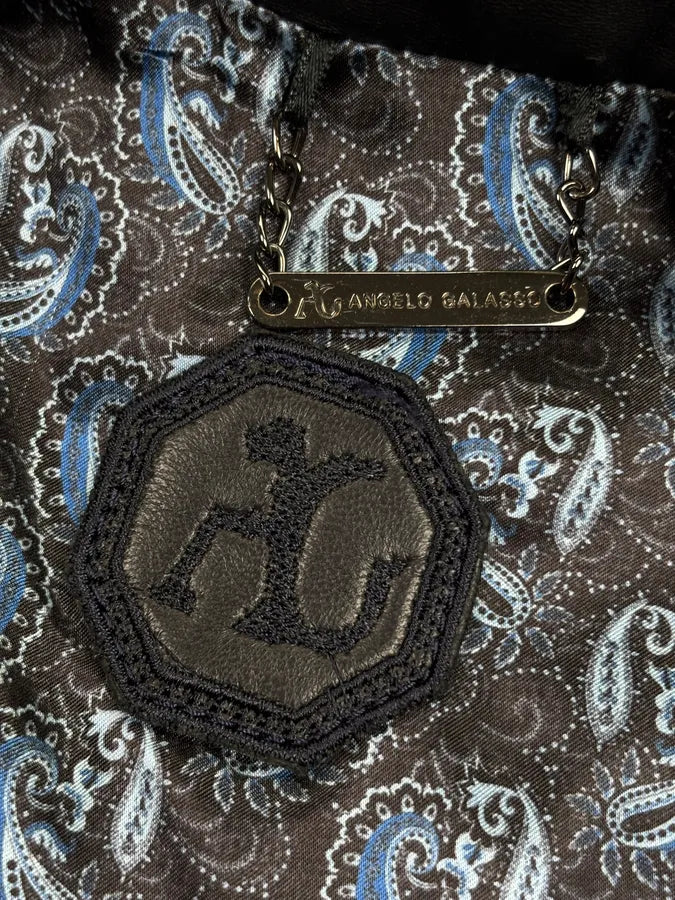 Angelo Galasso Black & Blie Python Leather Jacket QjMOegZ 15